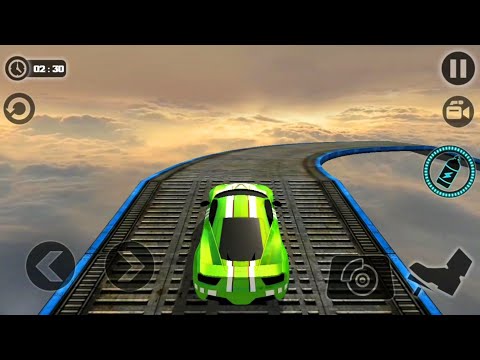 Impossible Stunt Car Tracks 3D #6 - New Green Car Unlocked - Android Gameplay