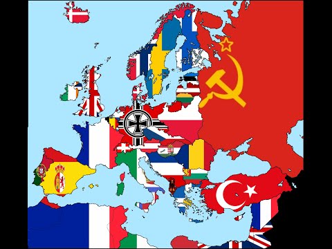 Flag Map Of Europe In 1936