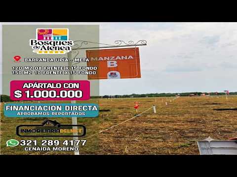 LOTES A CUOTAS EN BARRANCA DE UPIA - APLICA PARA REPORTADOS  - PROYECTO BOSQUES DE ATENEA