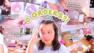 studio vlog 🌸 what I do when I have 0 orders to pack 😱 fall launch prep, freelance work & more!