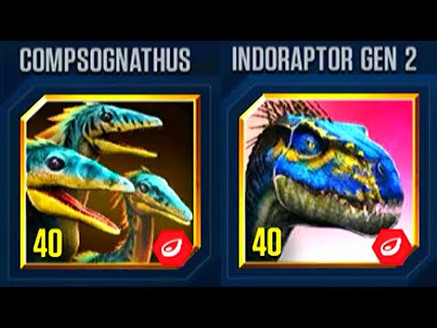 COMPSOGNATHUS VS INDORAPTOR GEN 2 | JURASSIC WORLD THE GAME