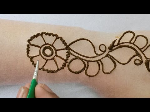 How to Apply latest Arabic henna mehndi design for Eid,Diwali, Wedding|#Simple designs Tutorial 2019 Video