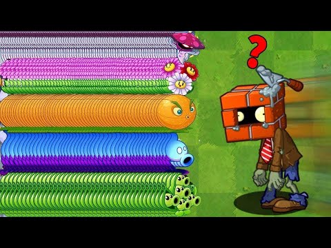 PVZ 2 - All Plants VS 99 Brickhead Zombies - Which Plant 's Strongest?