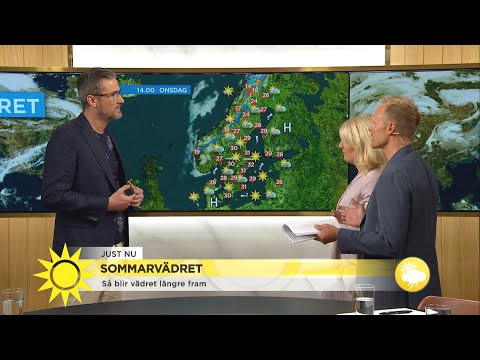 Sommarvädret: ”Det kan bli upp mot 35 grader varmt nästa vecka” - Nyhetsmorgon (TV4)