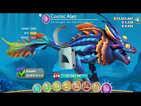 Hungry Shark World - NEW COSMIC ALAN SHARK TRAILER - All Sharks Unlocked Gameplay