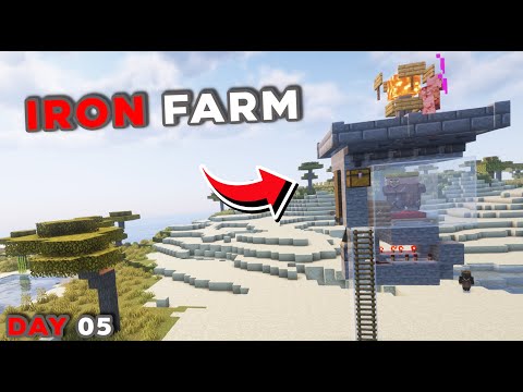 EPIC MINECRAFT IRON FARM BUILD - DAY 4!