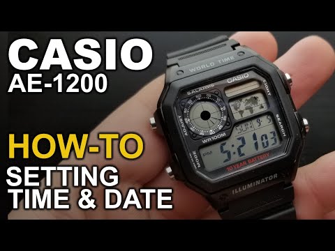 Casio AE 1200 - Setting time and date tutorial