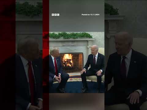 Video | Joe Biden congratulates Donald Trump as pair shake hands. #Trump #Biden #BBCNews
