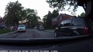 Driving in a low speed in residential area saves the cute rabbit!