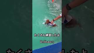 トイプードルからあげ　初めての水泳　คาราอาเกะ พุดเดิ้ล การว่ายน้ำเป็นครั้งแรก #shorts