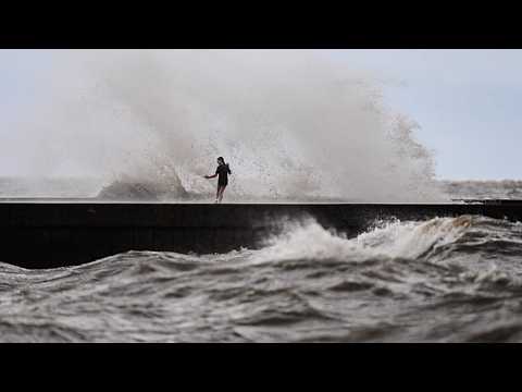 Video Thumbnail: Dramatic California beach rescue after powerful waves hit Santa Cruz