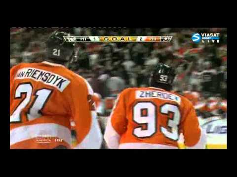 Goal Nikolay Zherdev 1-2 ( Penguins - Flyers) 14 dec 2010