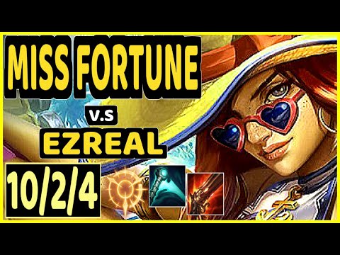 ABLE (MISS FORTUNE) vs EZREAL - 10/2/4 KDA BOTTOM ADC GAMEPLAY - KR Ranked GRANDMASTER