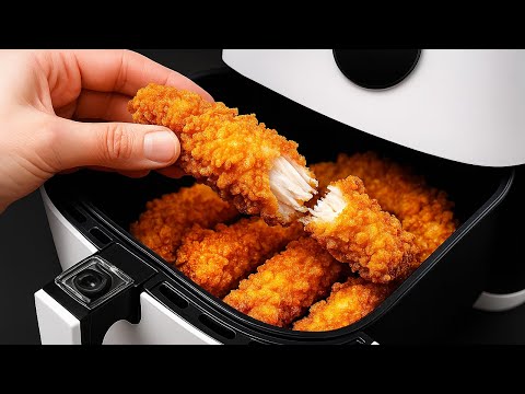 Crispy Air Fryer Chicken Strips with Potato Wedges