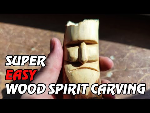 Easy beginner wood spirit carving