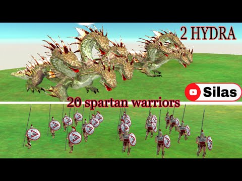 🐉2 HYDRA vs 🛡⚔20 SPARTAN WARRIORS - HYDRA vs ALL UNITS | Animal Revolt Battle Simulator Mobile