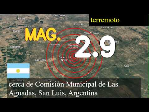 😱🚨 earthquake near Municipal Commission of Las Aguadas, San Luis, Argentina live updates today : 2.9