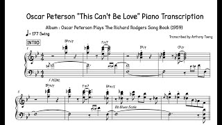 Oscar Peterson "This Can't Be Love" Piano Transcription