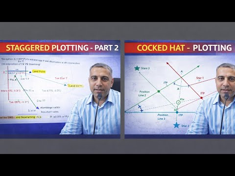 Staggered Plotting Part 2 & Cocked Hat Plotting | Celestial Navigation | Mate Exam, chart work 