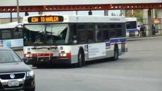 preview picture of video 'CTA Transit Bus: 2007 New Flyer D40LF Route 63W Bus #1568 at Midway Airport Terminal'