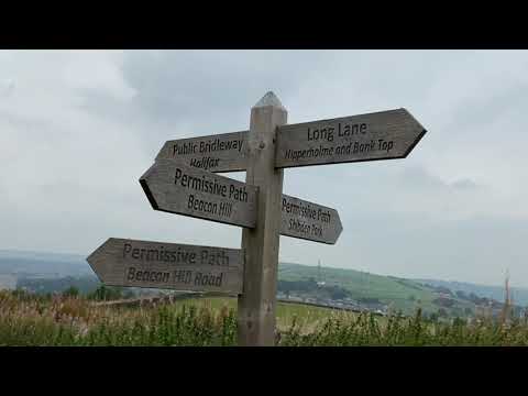Walking Tour 4K. Halifax - Wakefield Gate - Magna Via - Medieval Route. England   HD 1080p