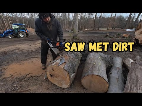 Cold Day, Oak, and a Few Mistakes, Just Getting Wood Cut