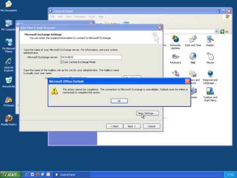 Setting up exchange on Outlook 2007