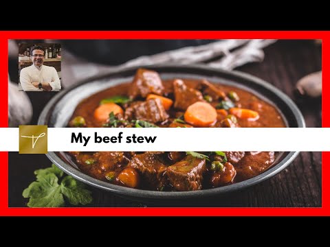 Beef stew recipe with red wine green pepper sauce