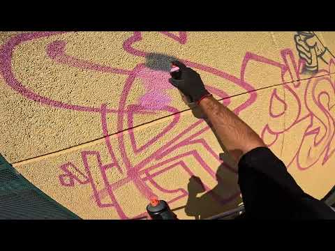 First time using a Crane to Paint Graffiti on High Ground