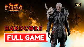 DIABLO 2 RESURRECTED HARDCORE Gameplay Walkthrough Necromancer FULL GAME [4K60FPS] - No Commentary