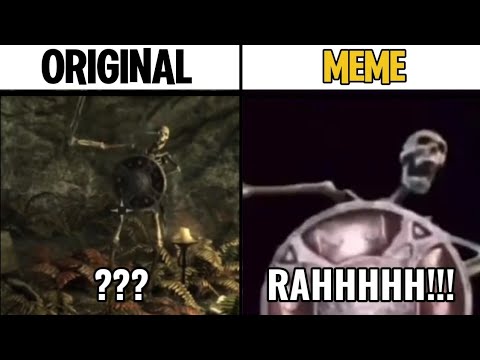 Skeleton Shield Original vs Meme