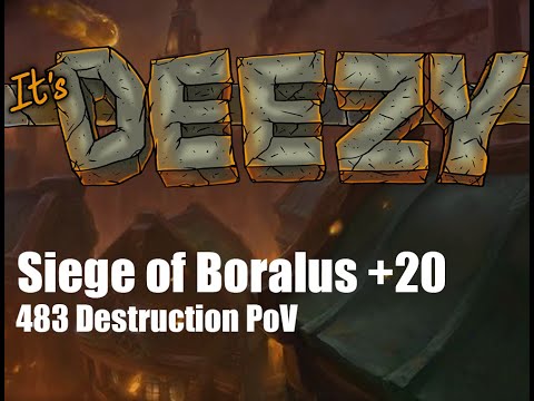 +20 Siege of Boralus Destruction Warlock PoV Mythic+ Fortified/Bursting/Volcanic/Awakened