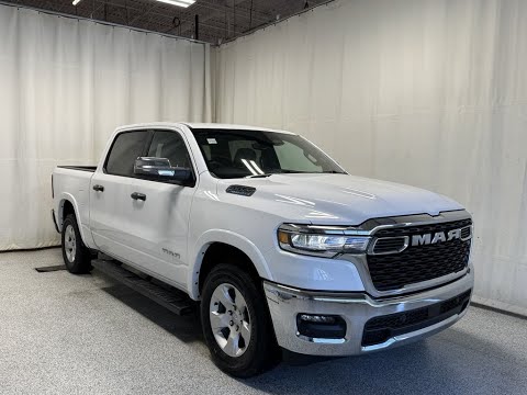 2025 Ram 1500 Big Horn 4x4 Crew Cab 5'7" Box in White for sale at Park Mazda in Sherwood Park, AB