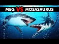 Was wäre, wenn Megalodon auf den Riesenseedinosaurier Mosasaurus treffen würde?