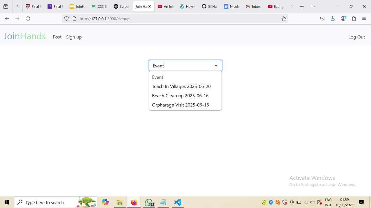 CS50 Final Project - JoinHands