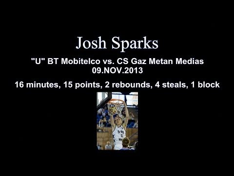 Josh Sparks - U Mobitelco vs. CS Gaz Metan Medias 09.11.2013