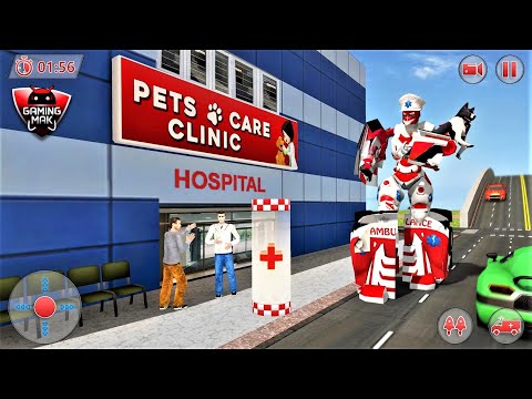 Ambulance Robot City Rescue Game - Robot Transformer Simulation -  Android Gameplay - HD