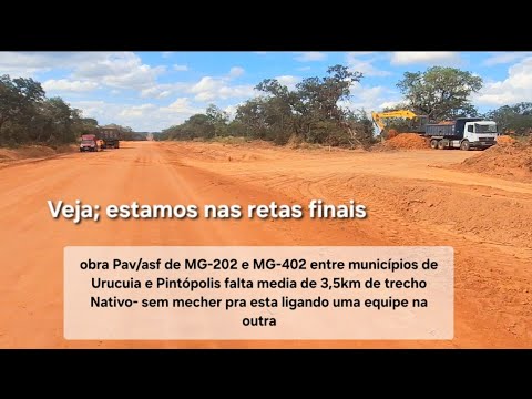 🚧 Obra de Pav/asf de MG-202 e 402 entre Pintópolis e Urucuia após dois 2 anos no 17/04/26 às 14:25hs