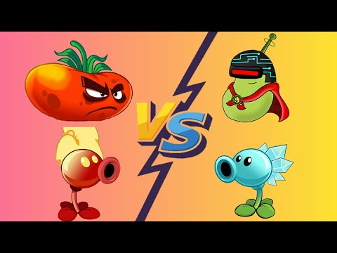 Plants vs Zombies 2 Ultomato & Fire Peashooter vs Laser Bean & Snow Pea