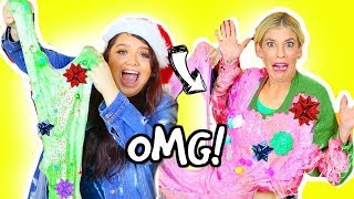DIY Ugly Christmas Sweater SLIME Challenge! *GONE WRONG*