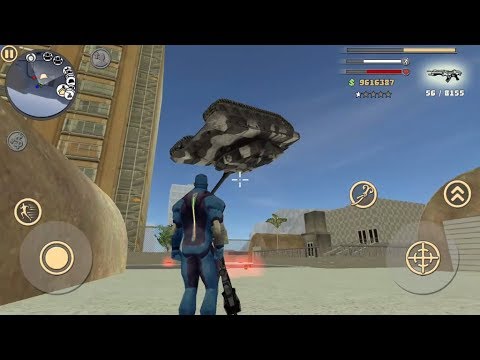 Rope Hero: Vice Town (Kick army Tank) Use Laser Weapons