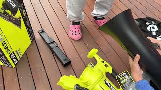 Unboxing Ryobi One+ 18V Cordless Garden Vacuum and Sweeper R18XBLV20