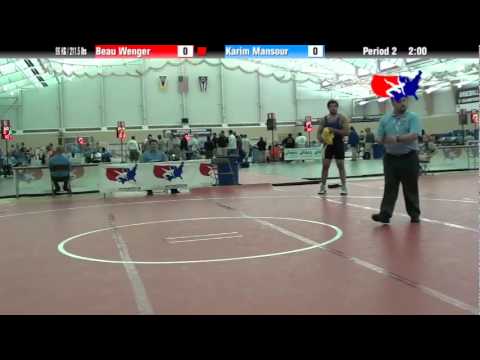 University Nat`ls GR 96 KG / 211.5 lbs: Beau Wenger vs. Karim Mansour