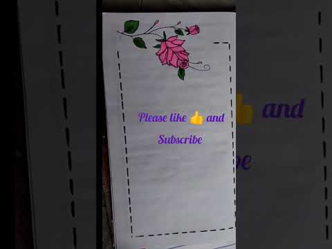 Easy boarder design for project work #youtube shorts #border designs