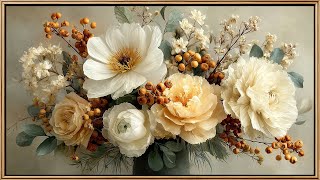 Elegant Winter Floral Still Life | Art Framed Screensaver | Art for Your TV 4K