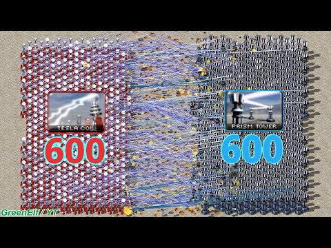 Defense Towers Battle (updated) - Tesla vs Prism - Red Alert 2