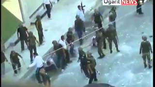 preview picture of video '20110624 - Damascus City - 1 - Brutal arrest of three civilians seen from inside a building'