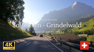 Summer Morning Drive Through Switzerland, from Solothurn to Grindelwald in 4k.