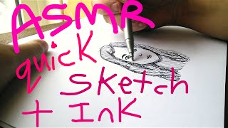 preview picture of video 'ASMR quick sketch + ink'