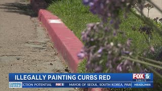 La Jolla Curb Illegally Painted Red To Deter Parking Near Beach
